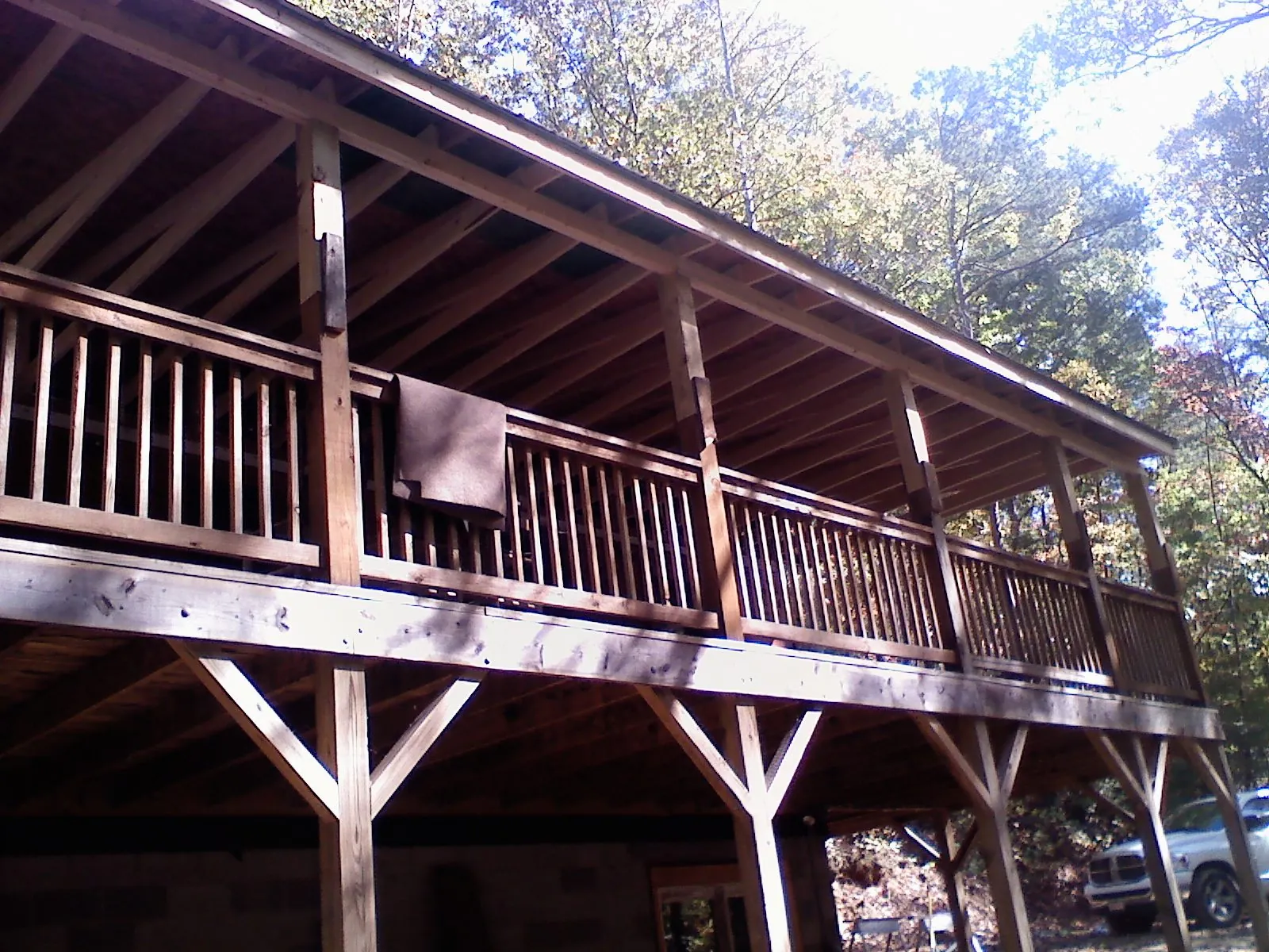 Timber framing under a new elevated porch and deck — Roof Leak Repair in Sargent by Roofing Brothers